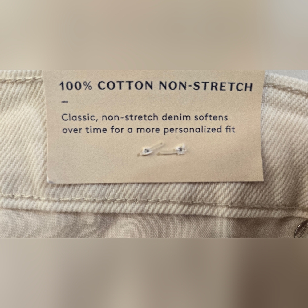 White Denim Jeans, Cropped Vintage Wide Leg, Size 12, Mid Rise, Cuffed Leg, NWT - Picture 11 of 13